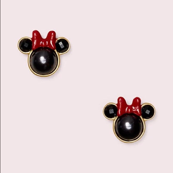 ♠️Kate Spade Disney Minnie Mouse Stud Earrings Black NWT